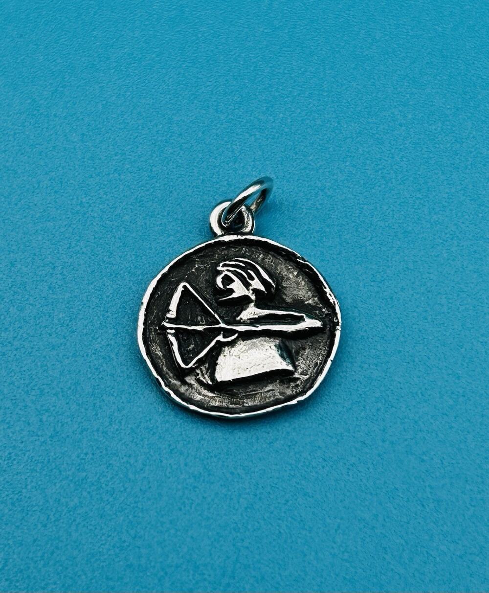 James Avery Retired Sterling Silver Abstract Sagittarius Zodiac Charm Pendant